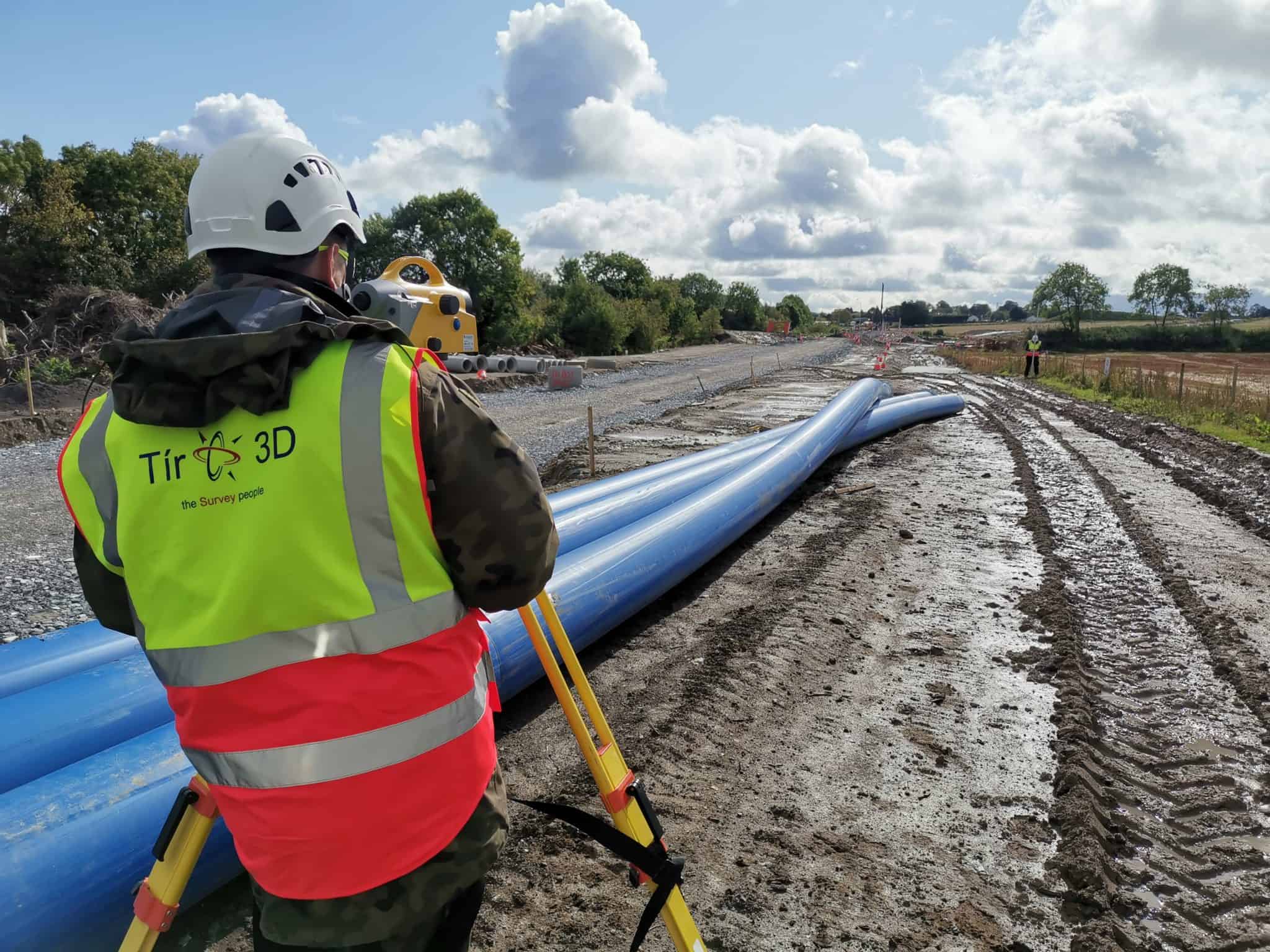 Road construction topographical survey